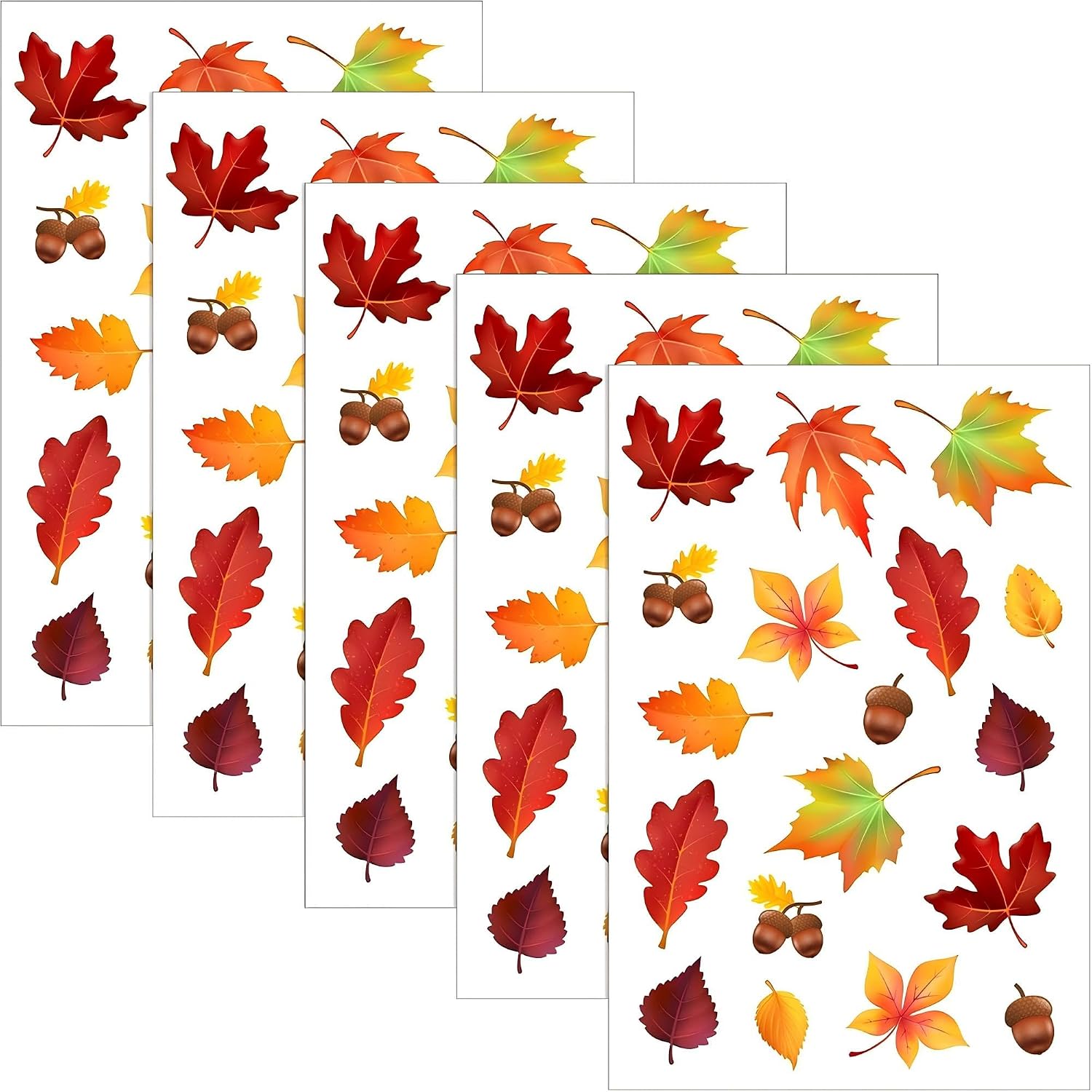 TEMU 90pcs Papier autocollant tombantes pour Thanksgiving, autocollants feuilles d'érable, convient pour la décoration de fournitures de fête sur le
