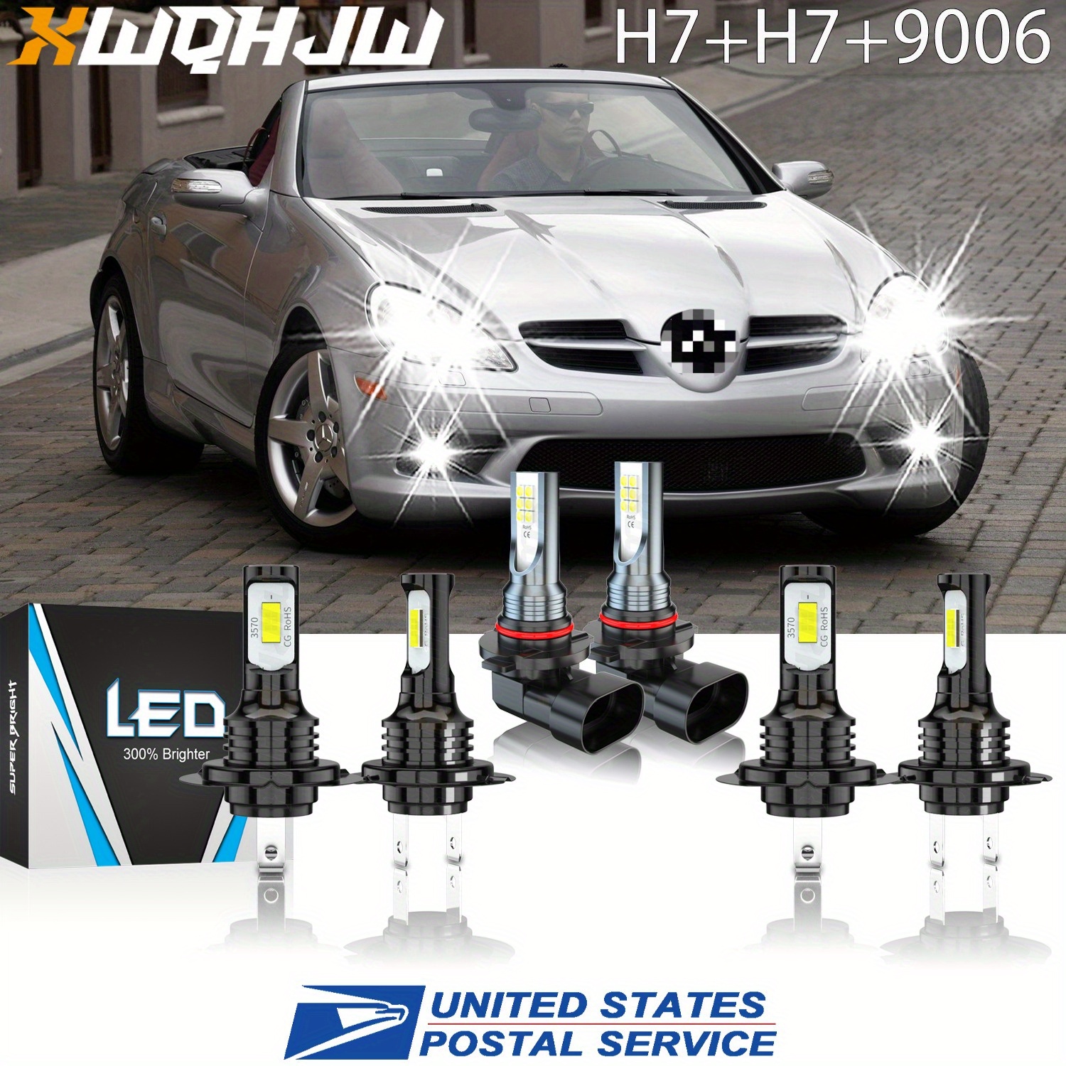 Light Up The Road With These Syjiip LED Headlight Bulbs For Your Mercedes-Benz C300 (2008-2017). 6000K Cool White, 80W, H7 Fitment. 4 Bulbs (high And Low Beam).