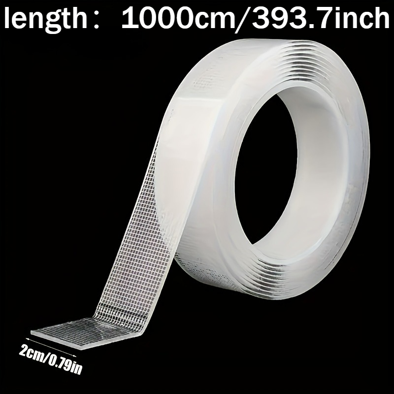 TEMU 10m Super Strong Double-sided Nano Tape - Transparent Removable Pet Tape - Strong Super Sticky Tape, Suitable For Home And Office, Meter Length