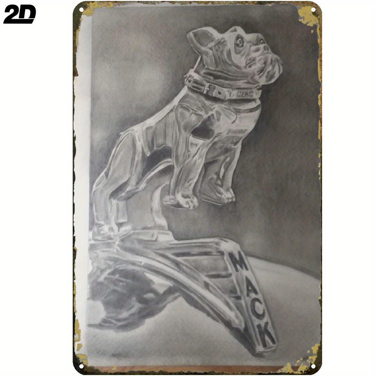 TEMU 2d Flat, 1pc "guardian Of The For Mack" Retro Metal Tin Sign - Funny Dog Wall Art With For Mack Lettering, Durable Tin Plaque Suitable For Home,