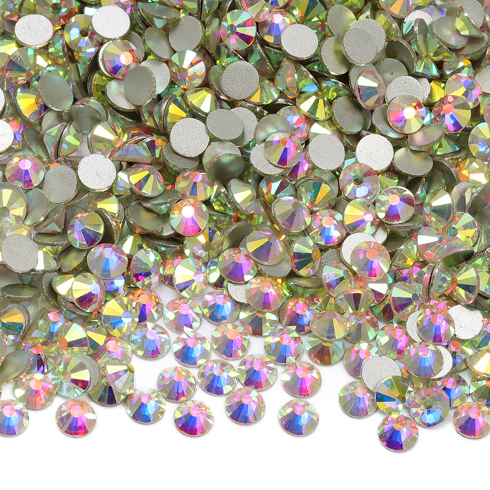 TEMU Ss6-ss30 Glitter Crystal/crystal Ab/black Rhinestones High Quality Flatback Non Hotfix For Nail Art And Clothes Decoration