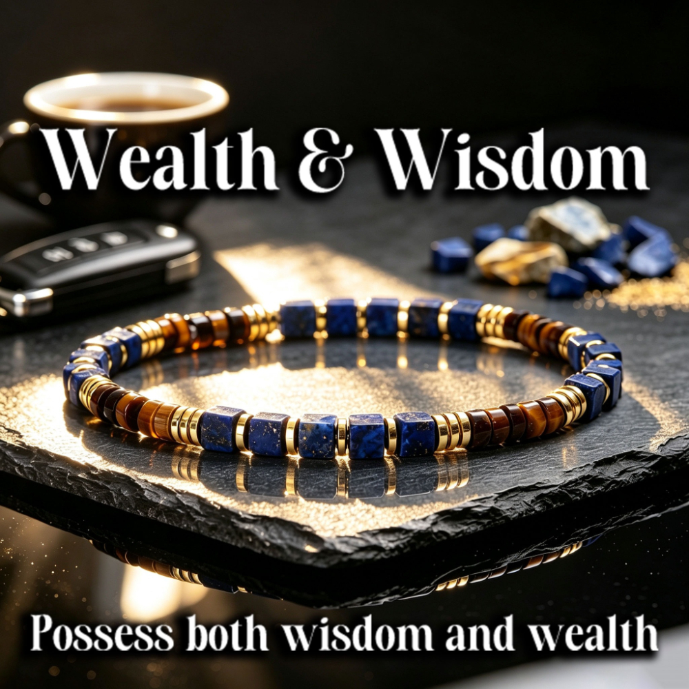 TEMU Natural Stone Eye Beaded Bracelet, Wealth & Wisdom Jewelry, Versatile Accessory Gift For Men Business & Daily Wear