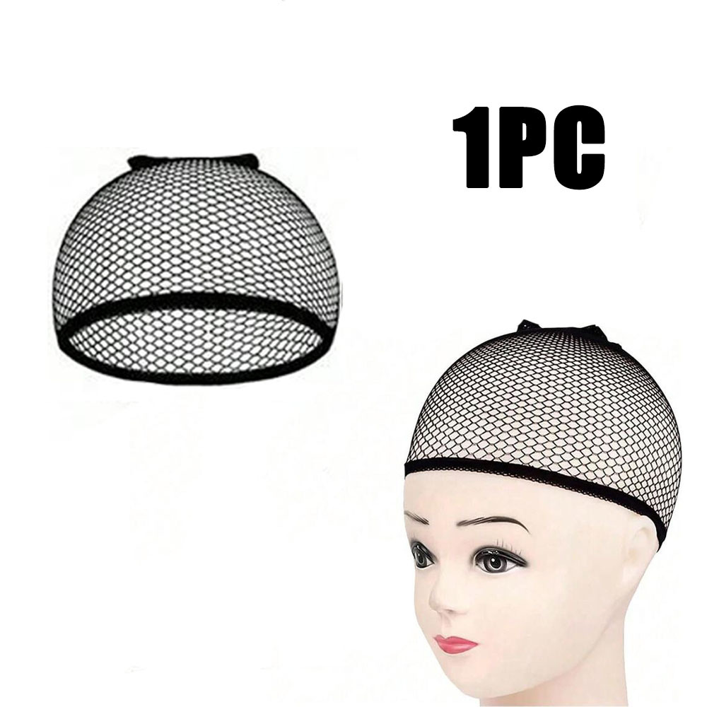 TEMU Set Of Black Wig Caps Made From Breathable Mesh, Suitable For All Genders, Featuring A Non-slip Design And High Elasticity For Durability, Along