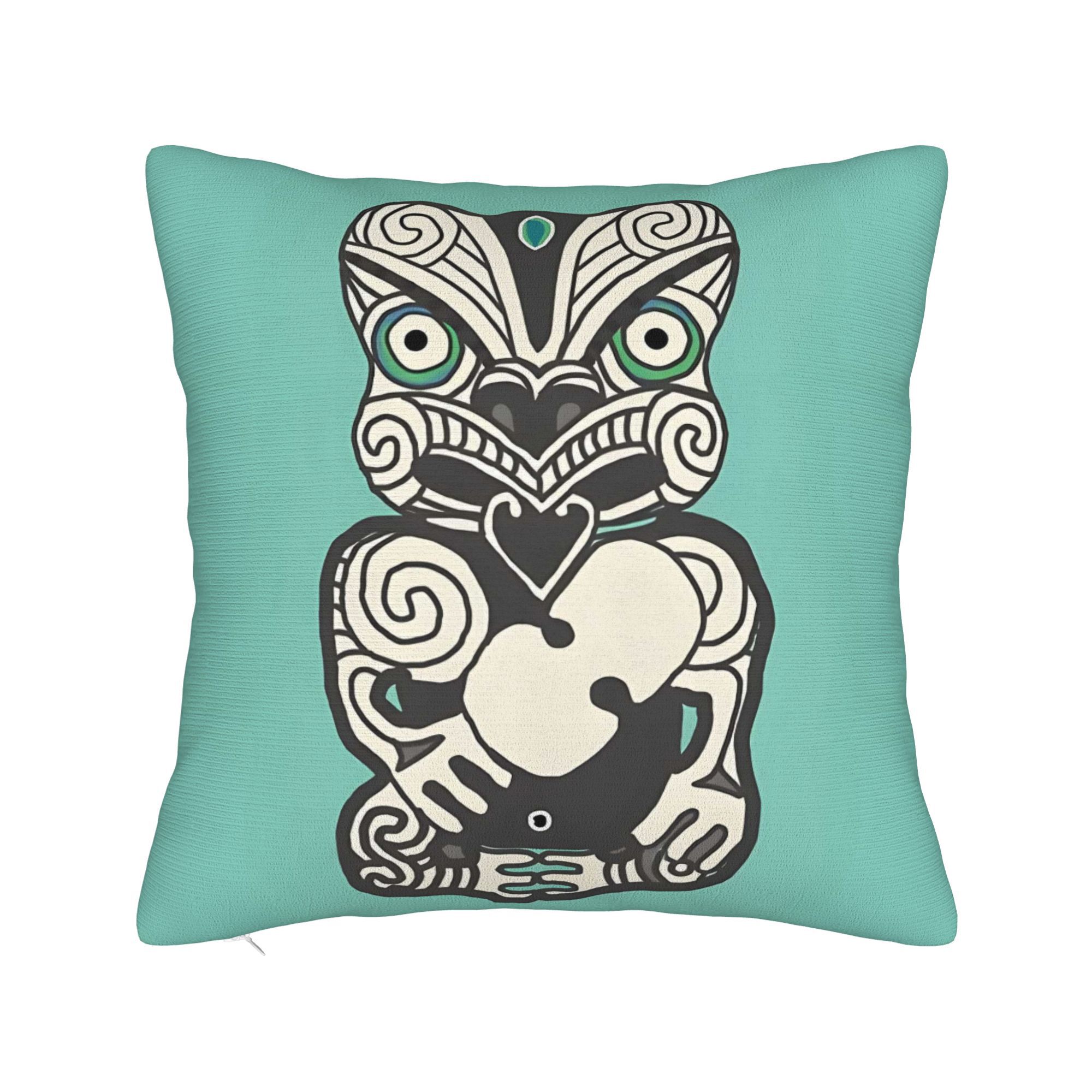 TEMU 1pc, New Zealand Maori Style Sofa Cushion Cover, Decorative Pillow Cover, Short Plush Fabric, Zipper Closure, Double-sided Printing, Machine