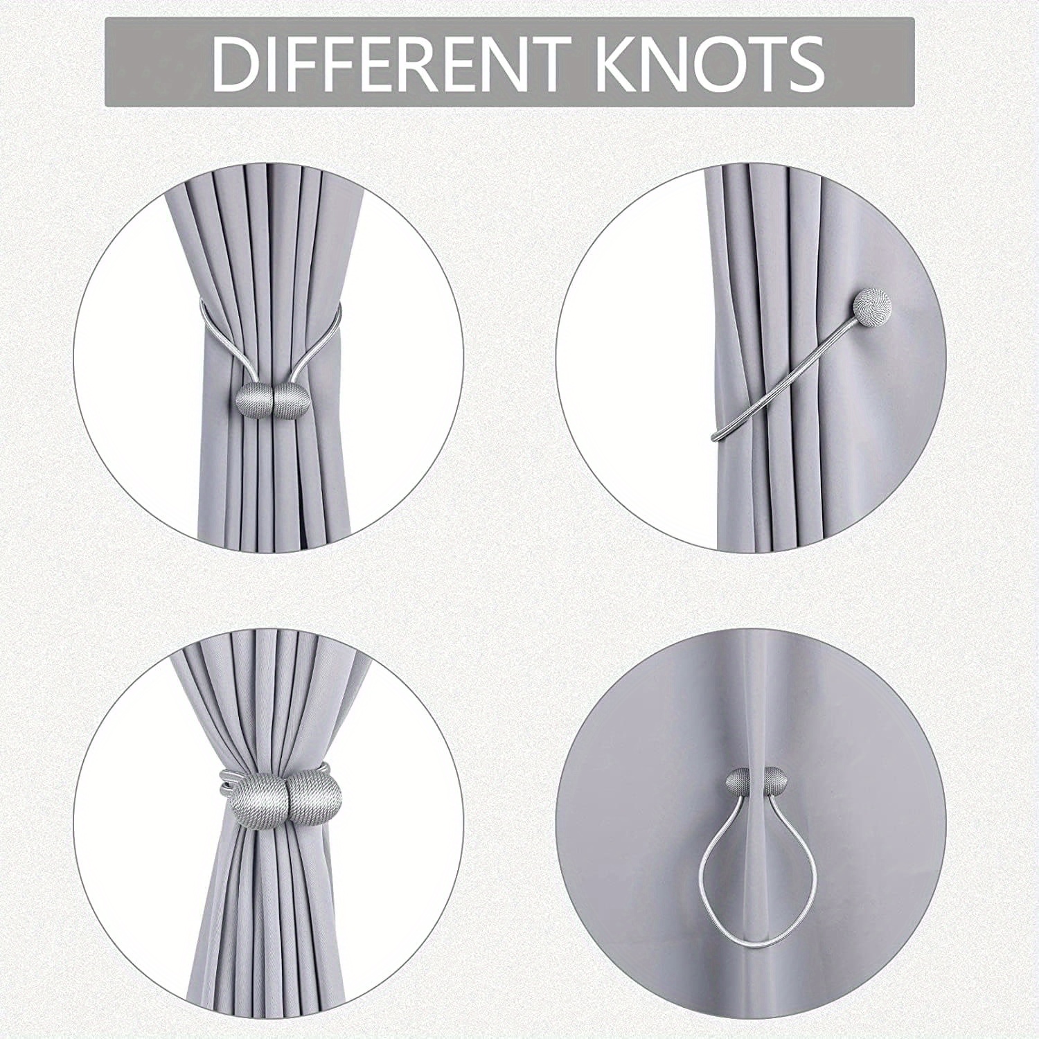 4pcs strong magnetic curtain tie decoration curtain fixator woven curtain tie buckle curtain rope suitable for home indoor and outdoor use