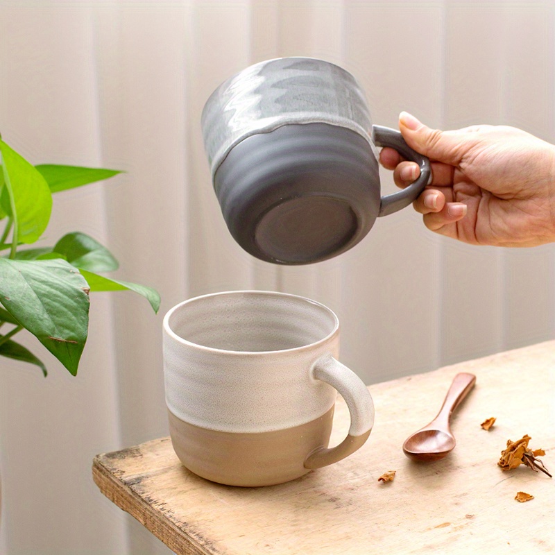 rustic two tone ceramic mug spout 14 54oz coffee cup milk - Temu Switzerland