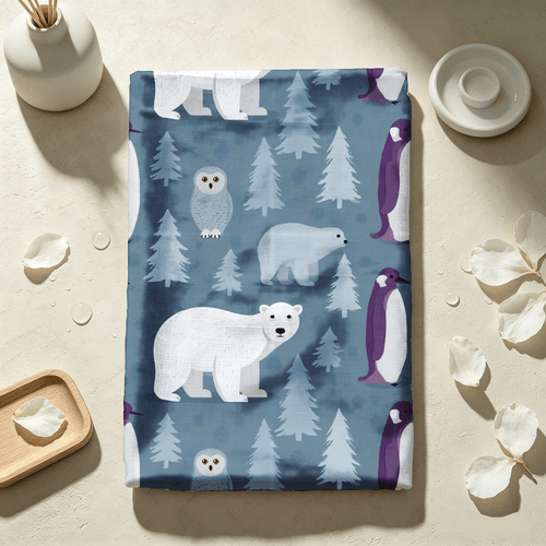 1pc of bear gray owl and white tree fabric in multiple sizes soft and comfortable fabric diy all polyester handmade fabric suitable for throw pillows bedding curtains tablecloths