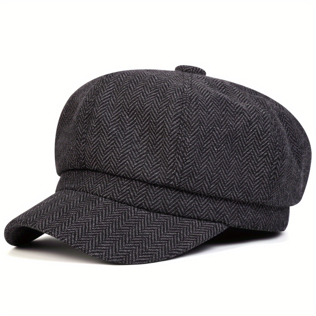 TEMU octogonal rayé pour femmes, chapeau de mode décontracté d'extérieur, adapté pour les voyages d'automne, l'hiver, les fêtes