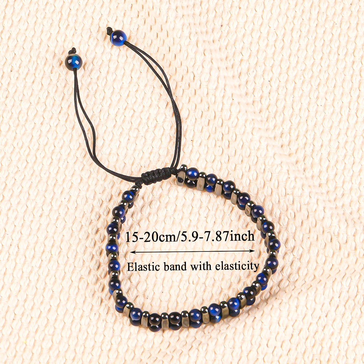 Unisex Natural Stone Handwoven Tiger's Eye Bracelet