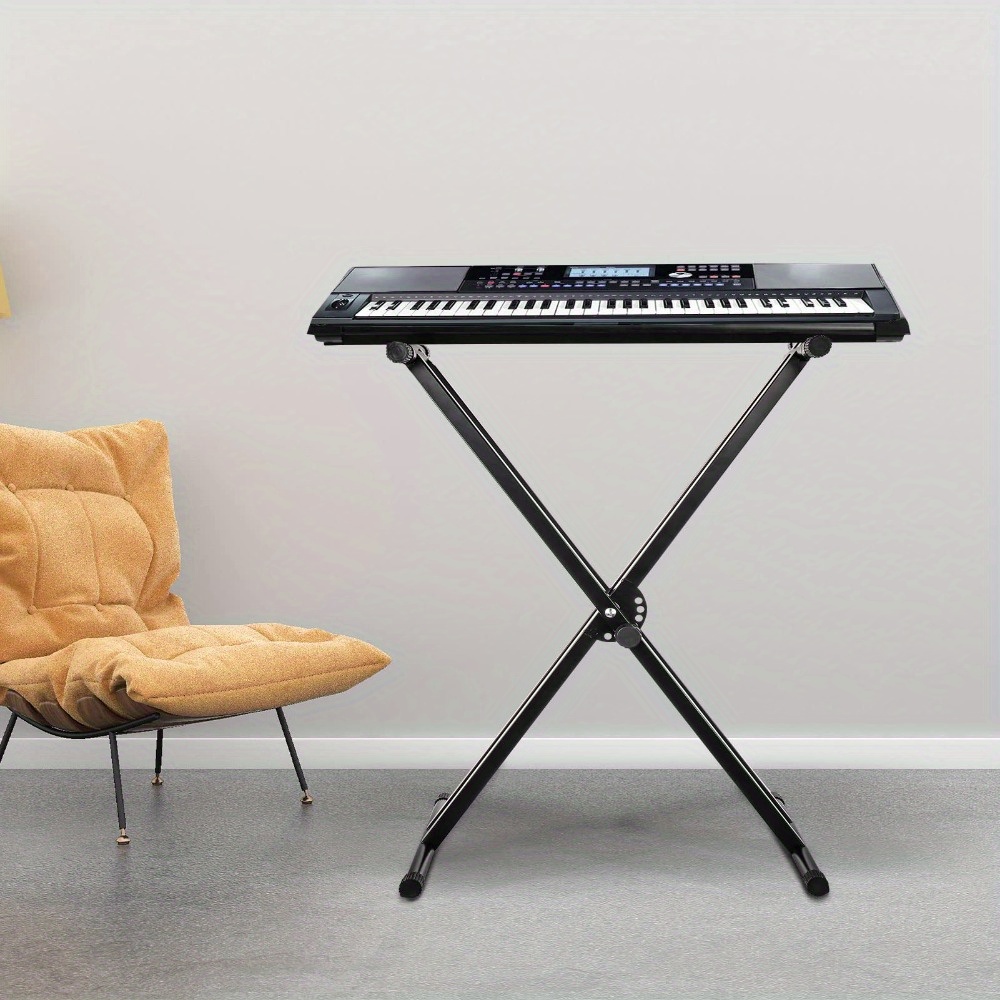 Height Adjustable Keyboard Stand 49-97cm, Foldable Double Braced Stand For Keyboards