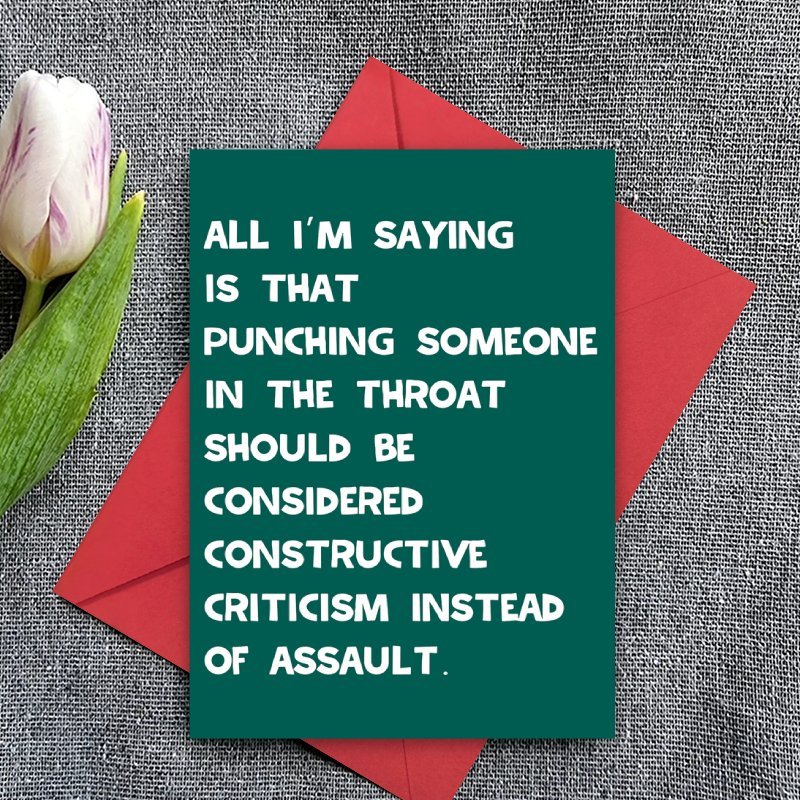 TEMU 1 Greeting Card + 1 Envelope. A And Satirical Quote Card, Perfect As A Humorous Friendship Card For Any Occasion, Comes With An Envelope, Making