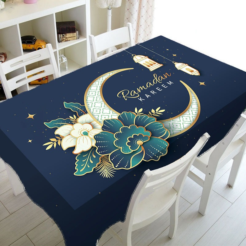 

1pc Tablecloth - Rectangular Table Cutout For Eid Al-fitr Table And Decor, - 100%