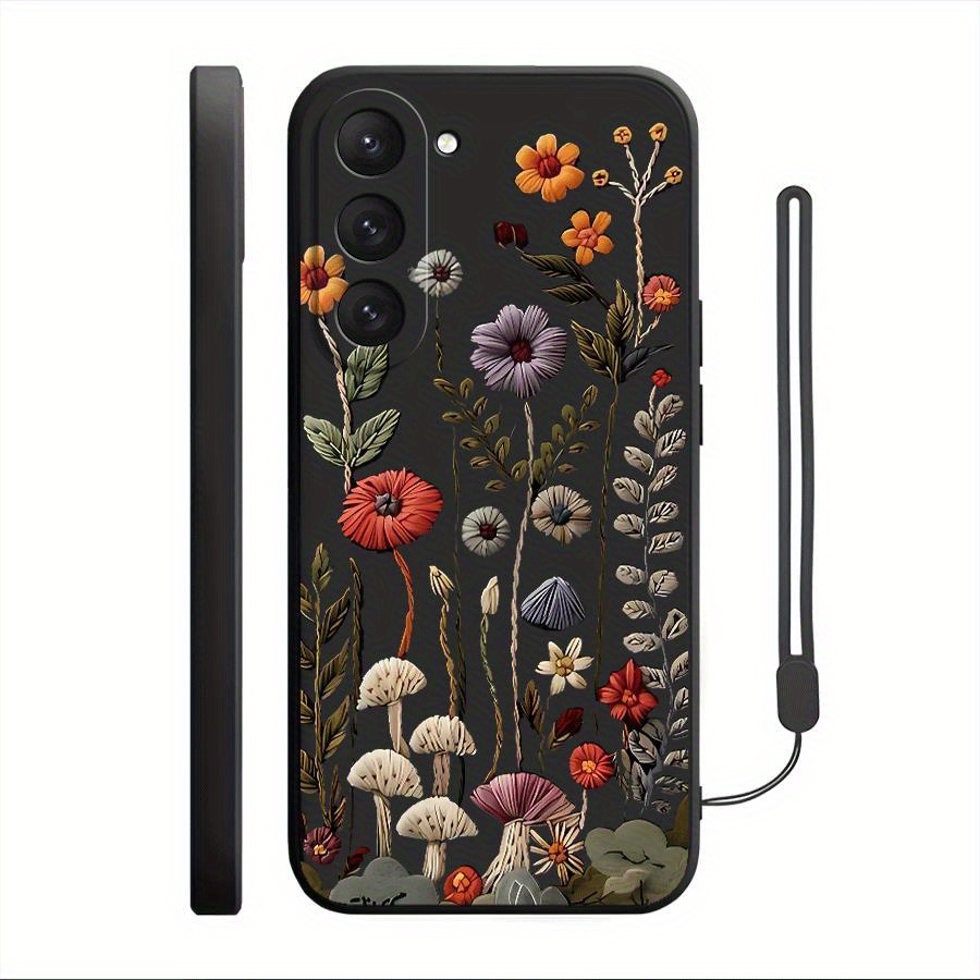 TEMU Phone Case - Flowers And Plants Hand Drawn Design Phone Case For A06/ A56/ A15/ A25/ A35/ A05s/ A04e/ A14/ A24/ A34/ A54/ A03s/ A13/ A23/ A33/
