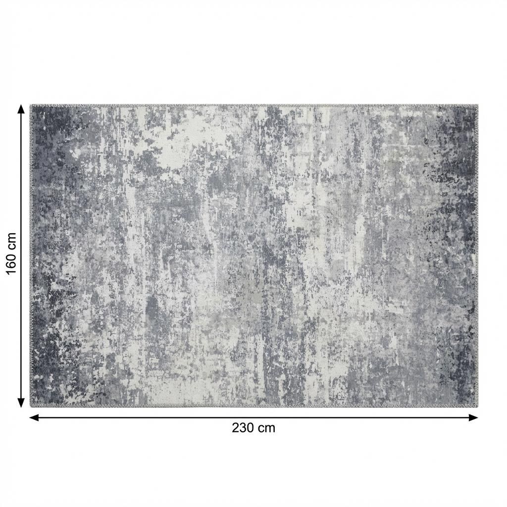 Image of Contemporary Abstract Area Rug In Gray, Featuring A Washable Low Pile Design Non-slip And Pet-friendly, Perfect For In Living Rooms, Bedrooms, And
