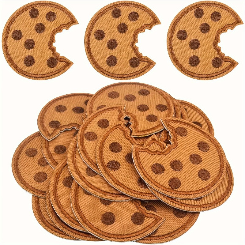 

10pcs Cookie Embroidered Patches, Color Iron-on Appliques For Clothing, Hats, Pants, Shoes, Diy Sewing And Craft Decoration