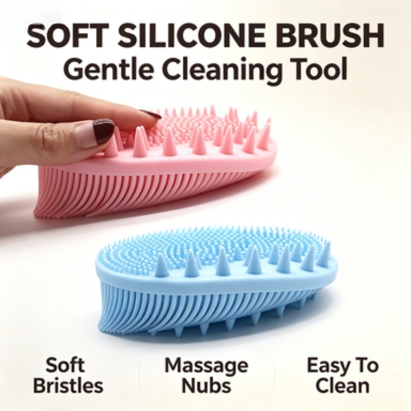2-in-1 Bath and Shampoo Brush, Universal Body Bath Brush