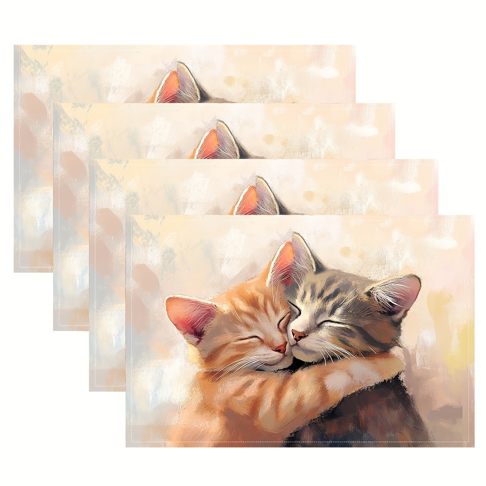 Niedliche Getigerte Katzen Platzsets Für Den Esstisch Waschbar_voghion.com
