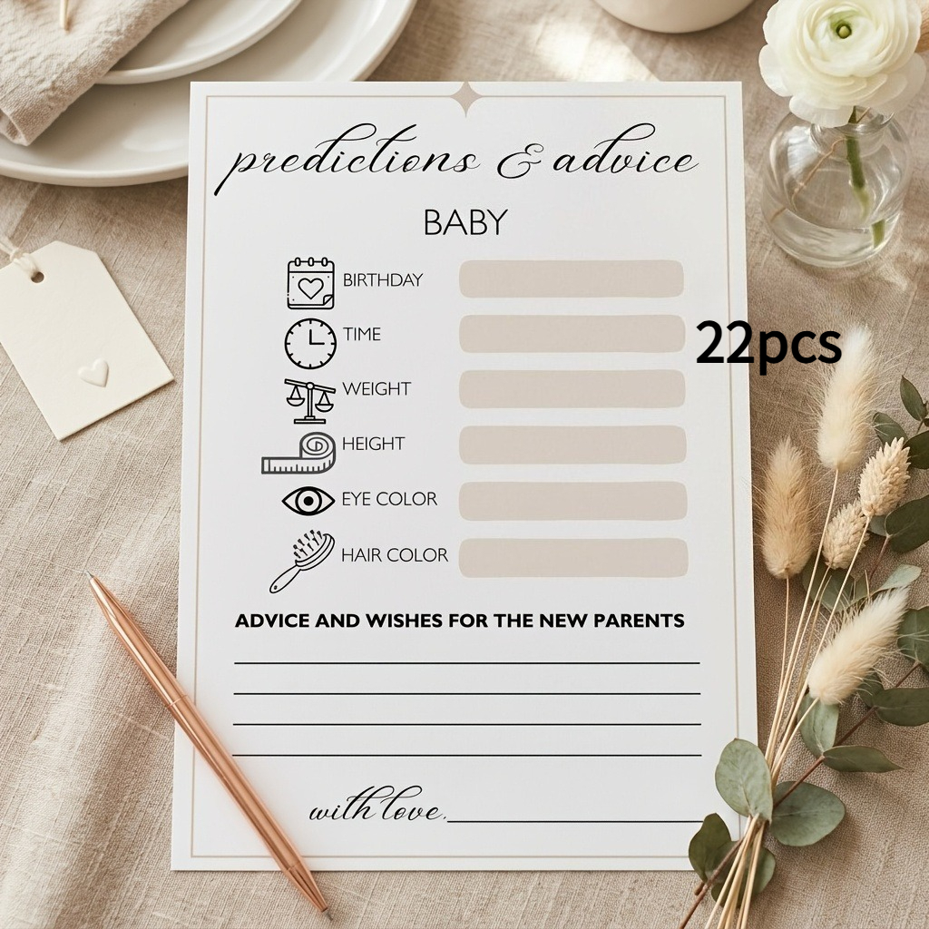 TEMU Lot de 22 cartes amusantes « et pour bébé », spécialement conçues pour les décorations et fournitures de fête de baby shower, répondent à tous