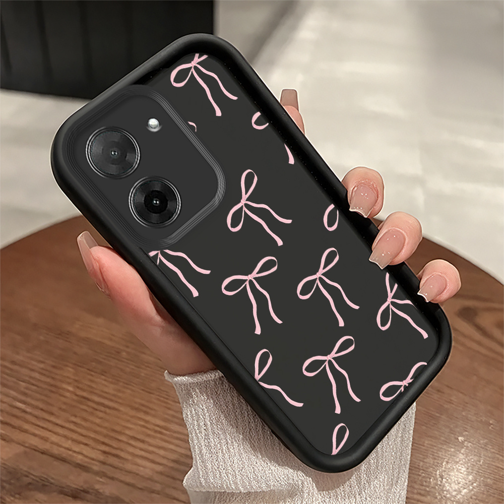 TEMU Phone Case: Ribbons Of Black And White Phone Case, Made From Soft Tpu Material, Offering High Quality And Protection, Compatible With Redmi
