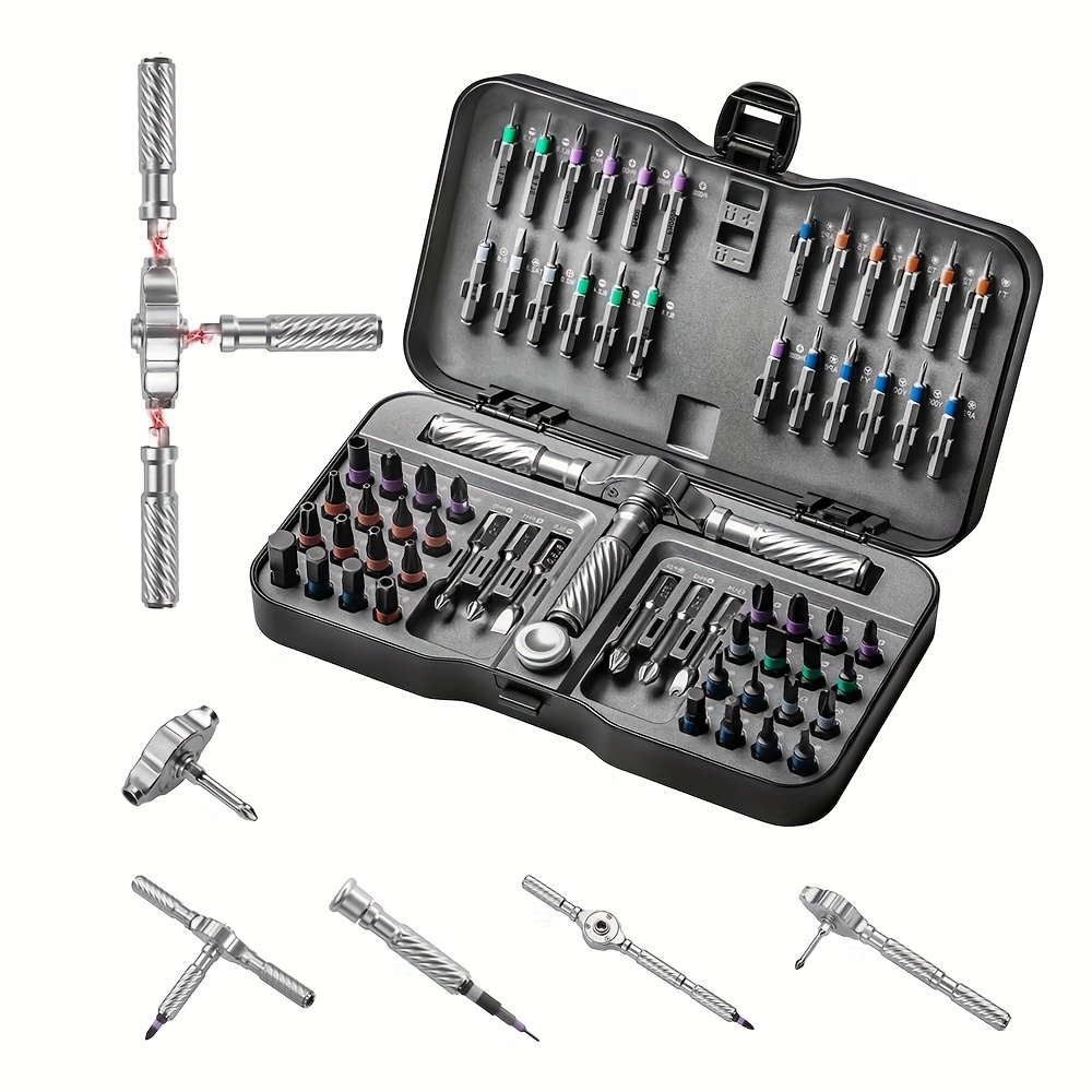 TEMU 66 In 1 Precision Ratchet Screwdriver Set With Magnetic Bits For Electronics Phone Laptop Repair