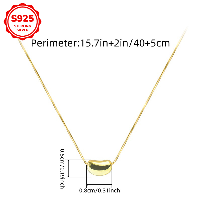 Women's 925 Sterling Silver Acacia Bean Necklace