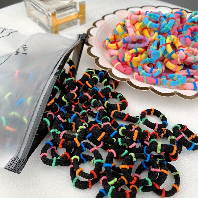 Bulk 100pcs Colorful Hair Bands, Soft Microfiber