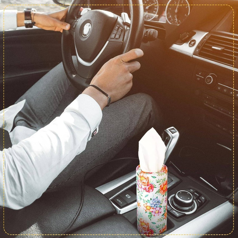 8 pack car tissue holder with facial tissue bulk cylinder car   for   for cup holder box round container colorful   car tissue holder travel essentials vibrant design durable construction   sturdy construction road   Product details 4
