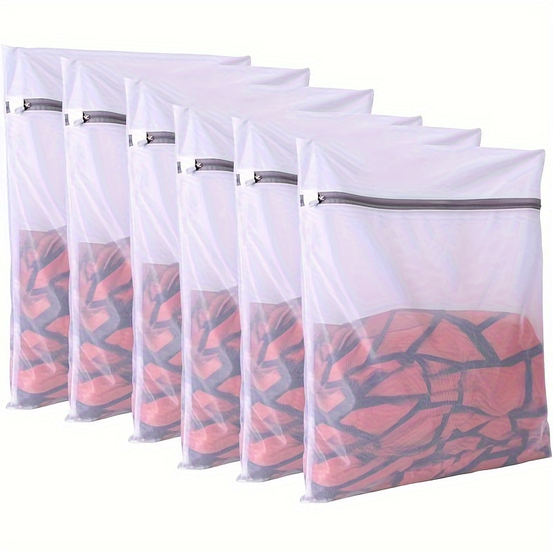 

6pcs Transparent Mesh Laundry Bags With Black Zippers - Polyester Travel Organizer For Shirts, Bras, Socks, Pantyhose & Underwear (8.66 X 10.63 Inches), Laundry Room Accessories, Laundry Bags