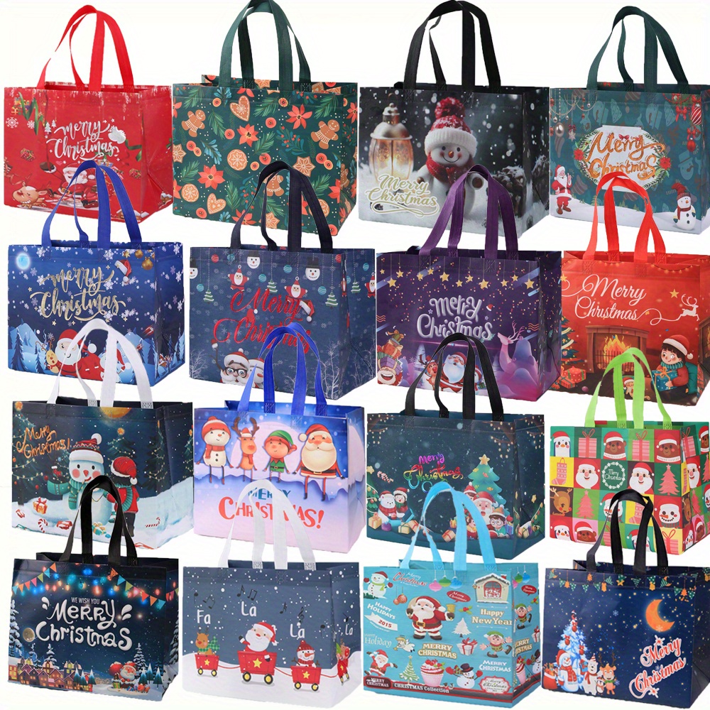 large cartoon christmas gift bag durable laminated non woven