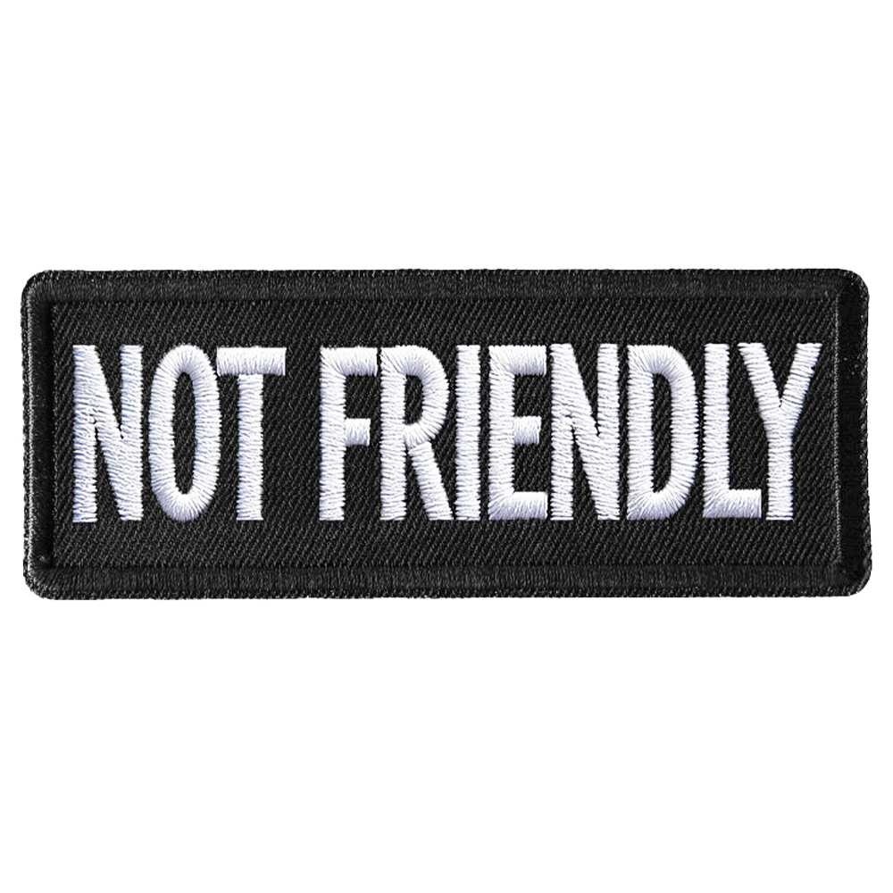 TEMU 'not Friendly' Embroidered Hook And Loop Patch - Tactical Badge For Backpack, Vest, And Jacket Or For Pet