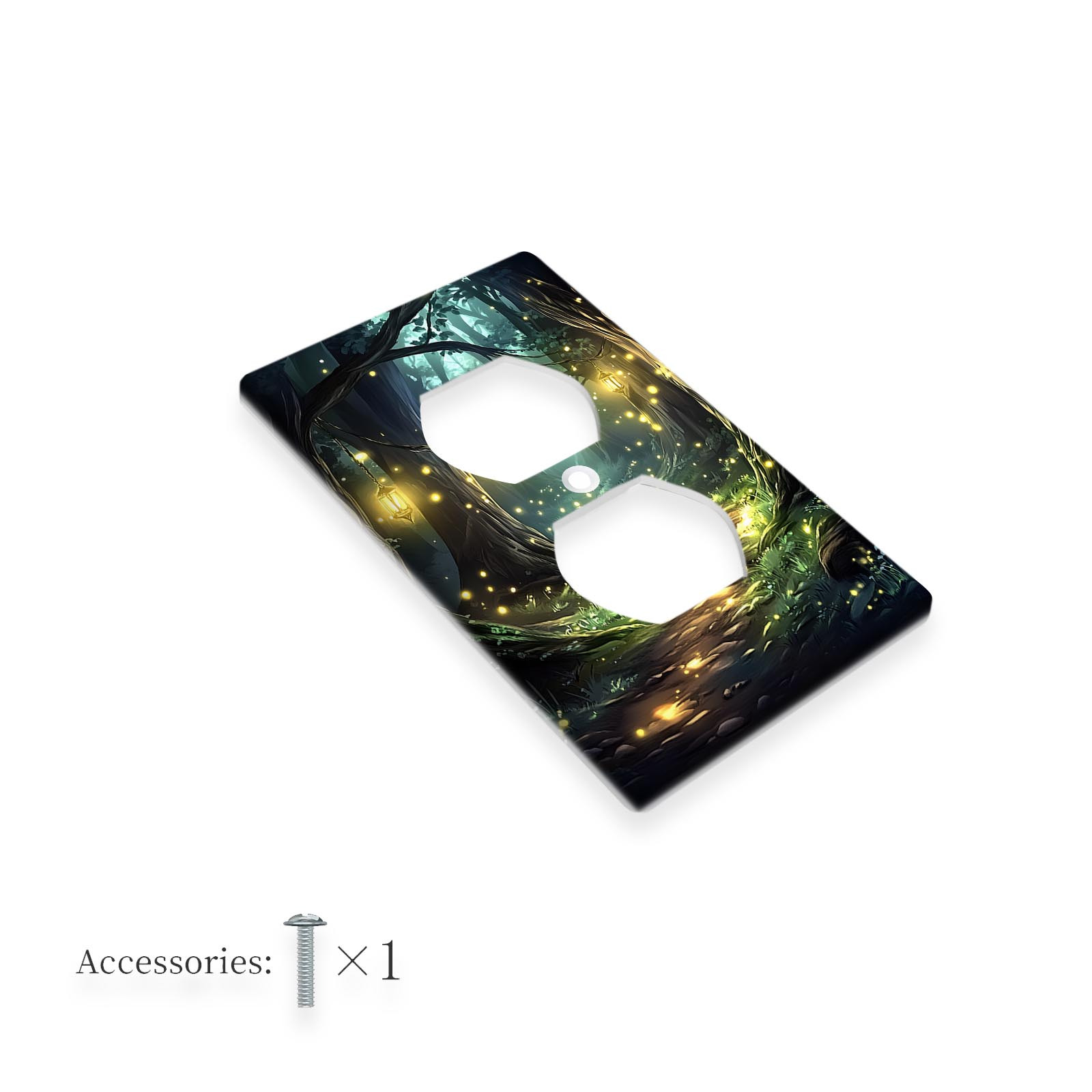TEMU 1pc 1gang/2gang Fantasy Forest Inspired Decorative Light Switch Wall Plate Cover Electrical Outlet Cover Receptacle Plug Face Plate For Kitchen