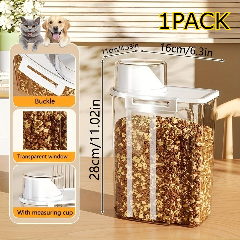 TEMU Dog Food Storage Container With Snap Lock, Airtight Kitchen Essential For Cat Food And Snack Organization, Suitable For Pet Food Storage