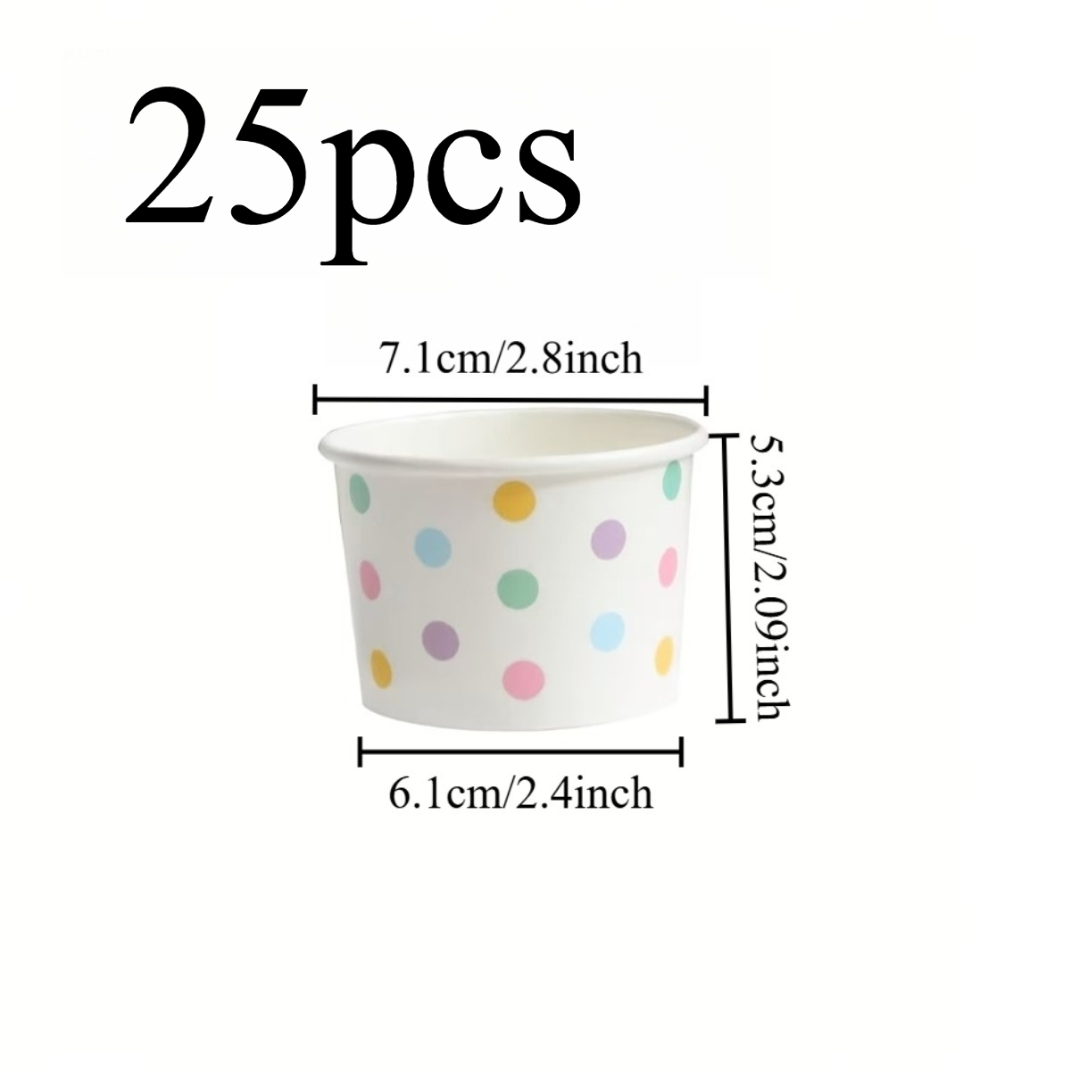 TEMU Pastel Polka Dot Ice Cream Cups, Paper Dessert Bowls For , Yogurt, Birthday Party, Baby Shower