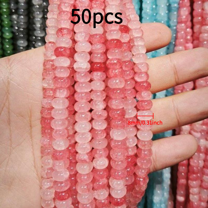 TEMU 50pcs Cuentas Sueltas Suministros de Joyería Rosa Macarrón, , Verde Multicolor Cuentas Espaciadoras Pequeñas para Pulseras y Collares Múltiples