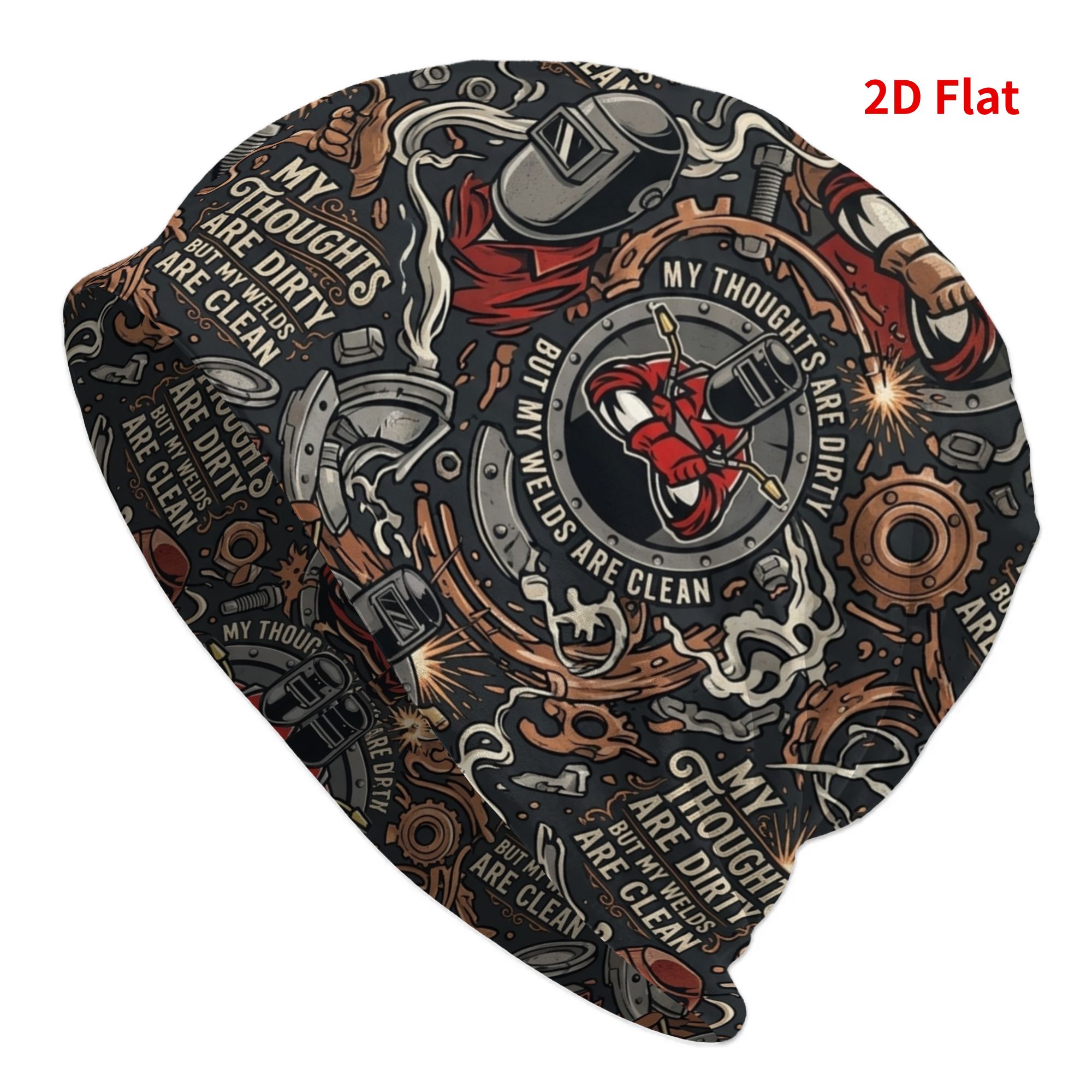 TEMU 1pc Bonnet de soudure Cool avec crâne, casquettes amusantes de soudurier, soudure , impression graphique 2D plate, chapeau fin, bonnet d'automne