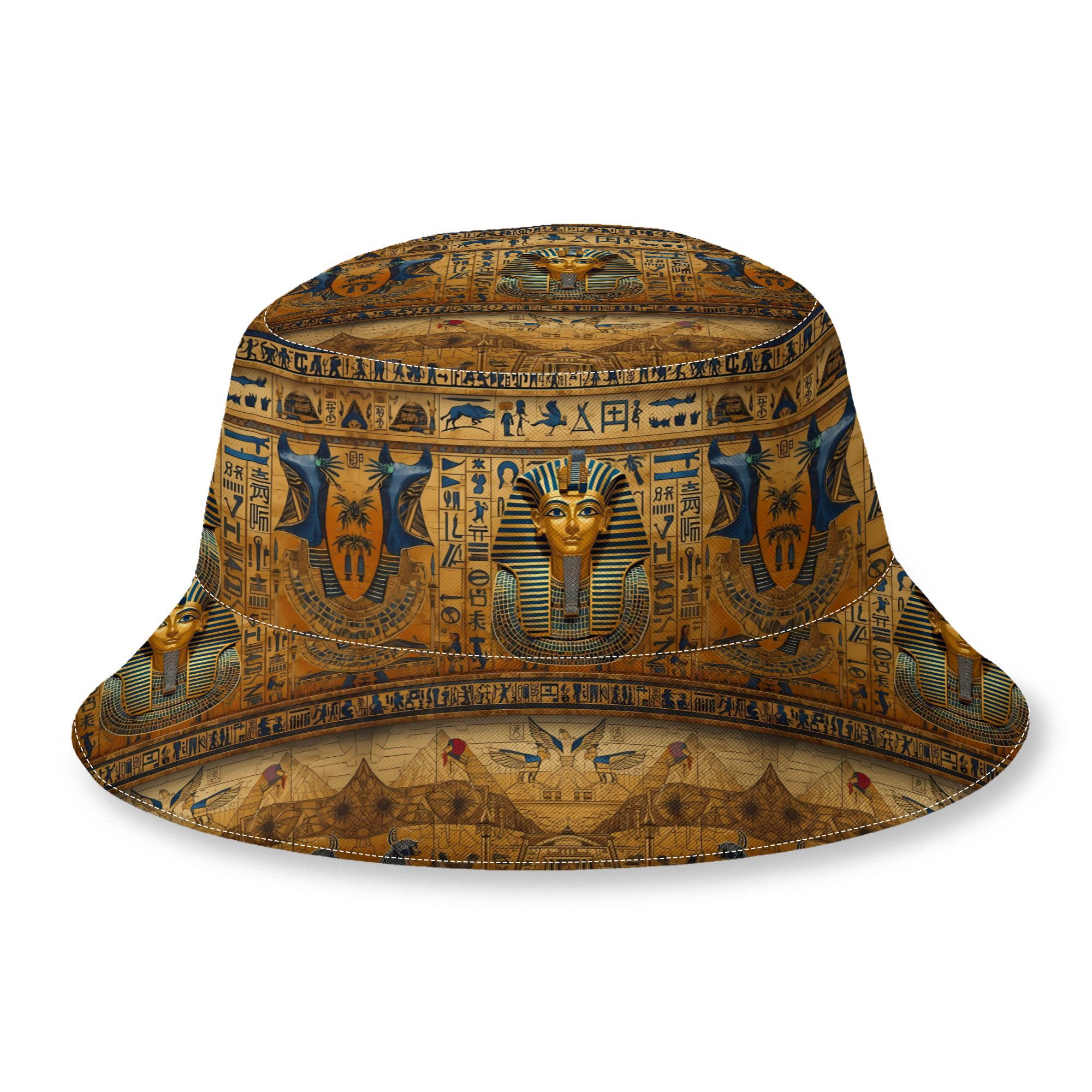   ägyptischer  -fischerhut – outdoor-mütze im antiken ägypten-stil mit hieroglyphen &  -mustern, unisex für sportlichen hip-hop-stil,   für strand, festival, freizeitkleidung