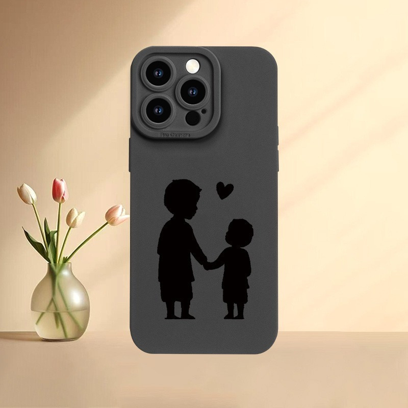 TEMU Phone Case: Holding Hands Pattern Black Pupil Eye Drop-proof Phone Case, Suitable For Iphone 16 15 14 13 12 11 Xs Xr X 8 7 Plus Pro Max ,