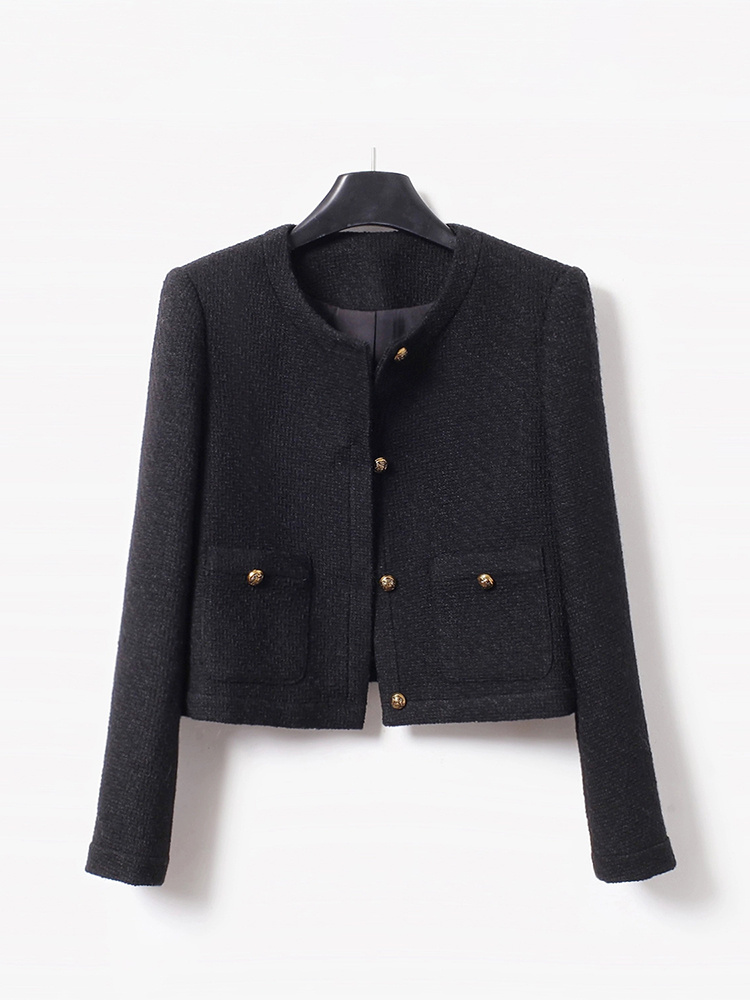 chaqueta lana negra clásica mujer en estilo Temu Guatemala