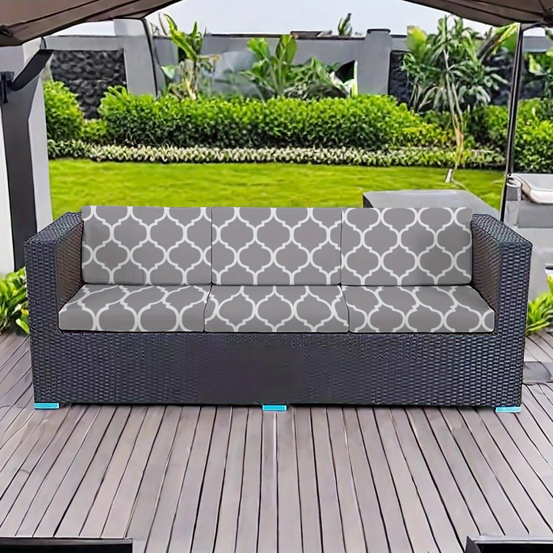 E-shop 1 Stück S/M/L Bedruckte Hochwertige Elastische Garten-Sofakissenhülle, Outdoor-Kissenbezug Ersatz, Sofabezug, Sofasitzbezug, Flexibler
