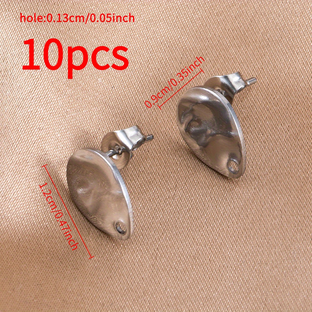 10pcs Drop Shape Stainless Steel Earring Base With Small Hole For Hanging Pendants Used In Diy Earring Making Accessories