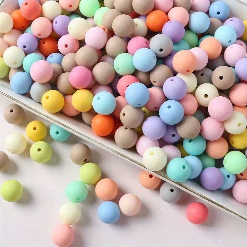 E-shop 500 Stück 6mm Matte Mix Farbe Acryl Runde Perlen, Frosted Runde Acryl Kugel Perlen für Halskette und Armband Herstellung, Bastelbedarf