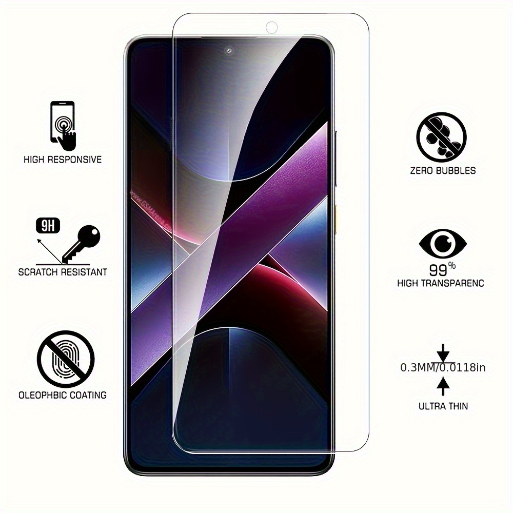 TEMU 4pcs Screen Protector Film Tempered Glass With 9h Hardness Protection And Hd - For Xiaomi Poco F5 F6 F7 Pro/f7 Ultra/ M5 M6 M7 Pro X4 X5 X6 X7