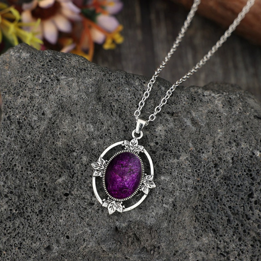 TEMU 1pc Purple Necklace Necklace Abstract Necklace Space Necklace Leaf Necklace Pendant Necklace Unique Jewelry Add Fashion Jewelry Christmas Gift