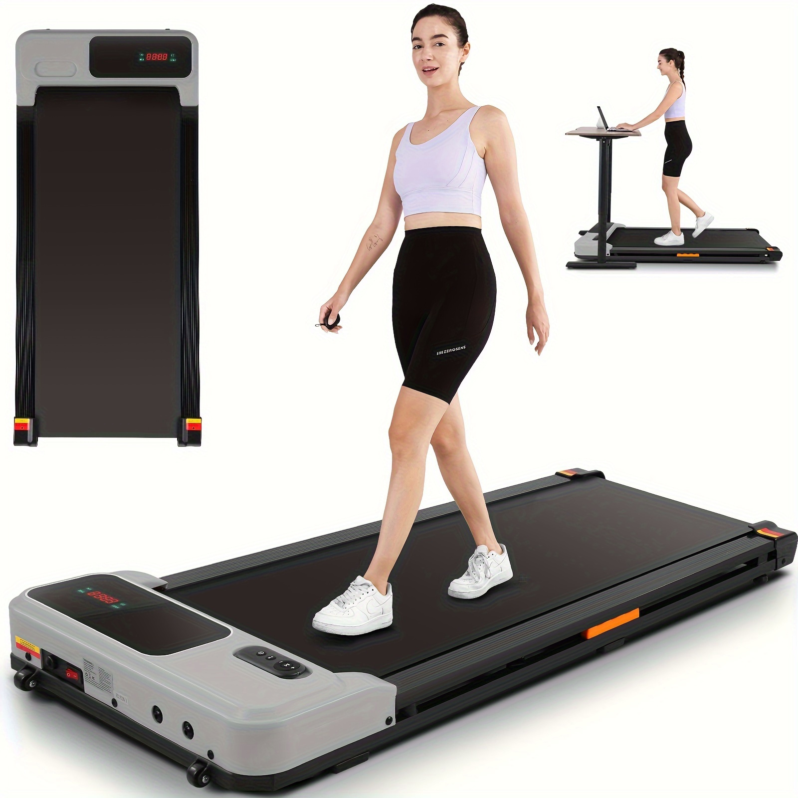 TEMU Funmily Treadmill, 2.5hp Walking Mat Treadmill/ With Remote Control And Led Display/ 300 Lbs Capacity, Portable Walking Treadmill For Home/ Office/ Gym, Installation Free