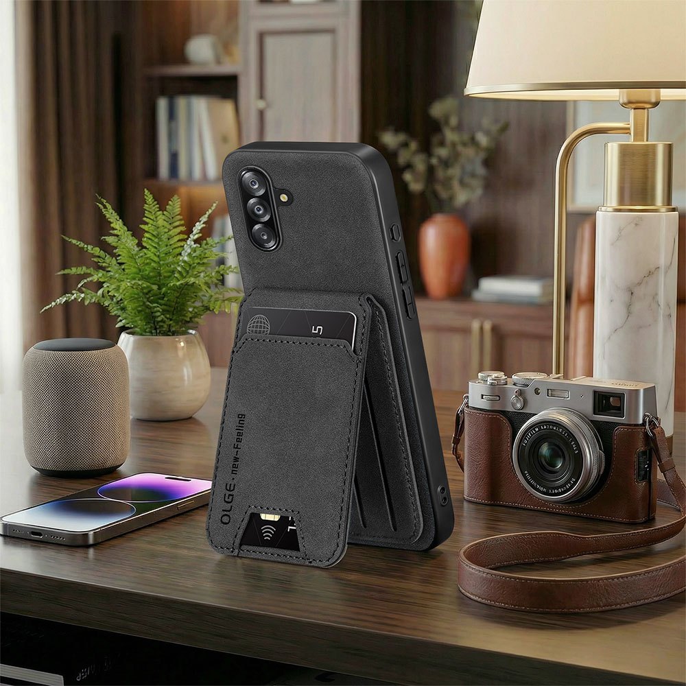 TEMU Phone Case: Luxury Synthetic Leather Card Holder Phone Case With Card Slot Wallet Stand Function Shockproof Protective Cover For