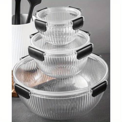 thyme and table plastic mixing bowls with airtight lids 6pcs