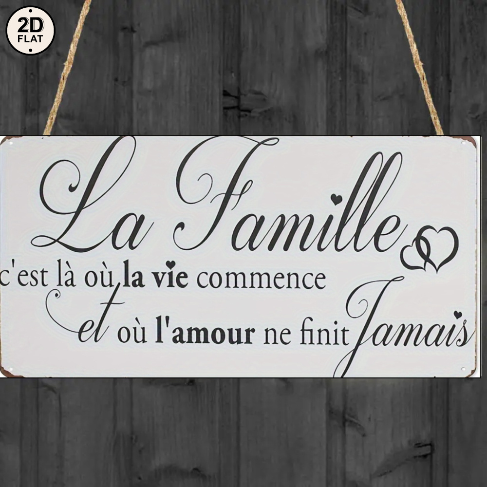 TEMU Plaque en bois 2D plate - avec une française sur , pour la décoration intérieure du salon. Panneau et plaque décoratifs