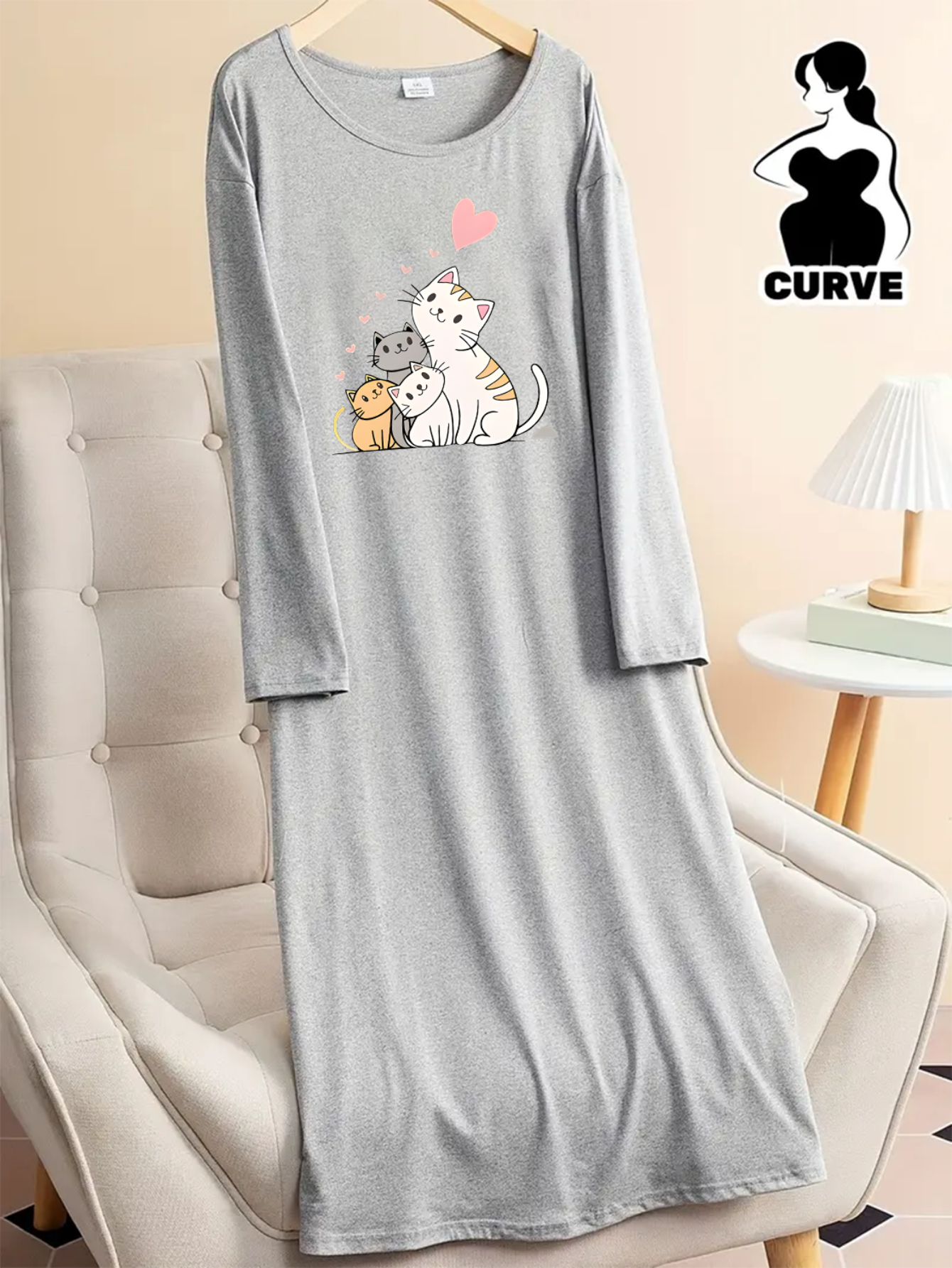 christmas cat dress plus size Little Girls Christmas Dress Cat Knitted Sweater Dress Long Sleeve Size  Large