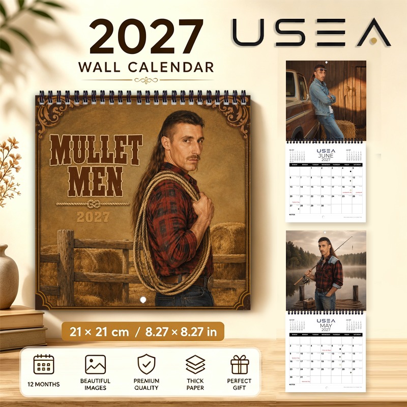 item picture 2027 wall calendar 12 month yearly planner twin wire spiral binding 8 3x8 3 inch square calendar farmhouse wall decor   holidays christmas new year gift