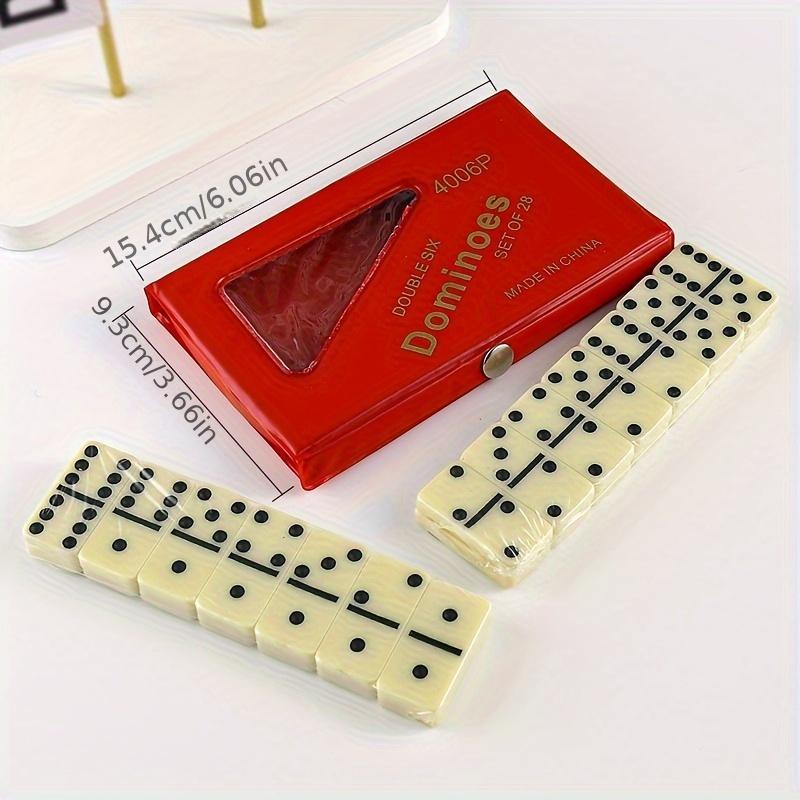 28pcs Plastic Domino Set, Classic Flip Chess Game - Interactive Play, Gatherings, Parties, Home Fun - For Teens & Adults 14+ -  With Storage Box - Perfect Gift for Family & Friends